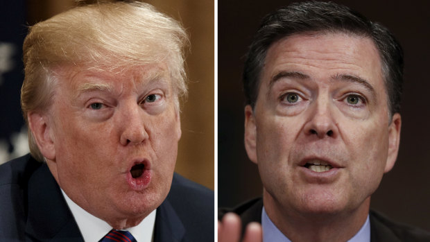 War of words: US President Donald Trump and former FBI boss James Comey.