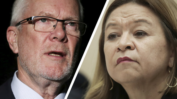 Former ABC chairman Justin Milne and former managing director Michelle Guthrie. Both lost their positions this week.