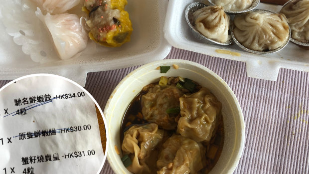 Antony Dapiran's dumpling lunch and receipt.