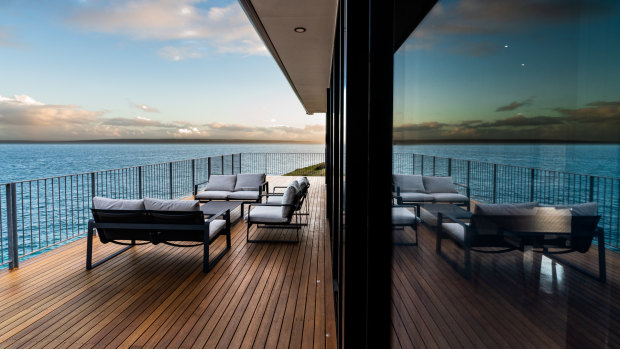 There are great views towards Kangaroo Island at Naiko Retreat, Deep Creek.