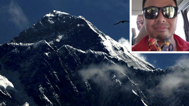 Australian Gilian Lee (inset) was rescued on Mount Everest in May.