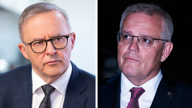 Opposition Leader Anthony Albanese, left, and Prime Minister Scott Morrison have clashed over wages. 