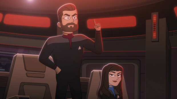 Jonathan Frakes and Next Generation co-star Marina Sirtis lent their voices to the animated series Star Trek: Lower Decks.