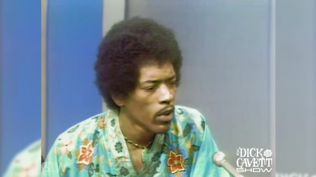 Jimi Hendrix discusses his controversial performance of the US national anthem at Woodstock in 1969.
