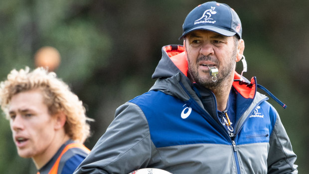 Future uncertain: Michael Cheika's position is under review by the Rugby Australia board.