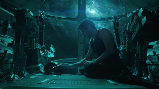 Robert Downey jnr as Iron Man in a scene from Avengers: Endgame.