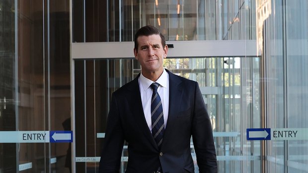 Ben Roberts-Smith at the Federal Court in Sydney on Wednesday.