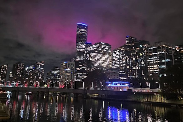 Melbourne has been captivated by a mysterious pink glow emanating from the west of the CBD.