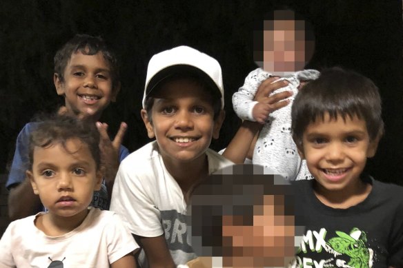 Leroy Dawson, 10, (centre) was killed in the crash while his siblings Madison (bottom left), Jacob (top left) and Thomas (right) were seriously injured. 