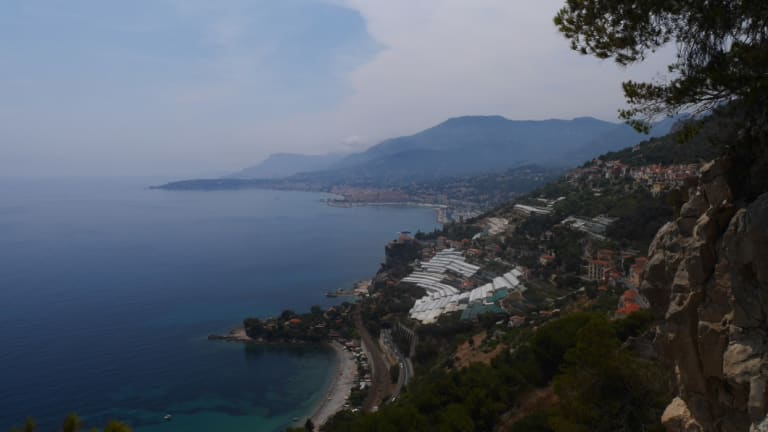 View to France from Grimaldi, Italy