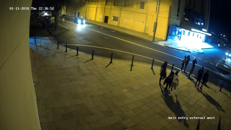 Images from CCTV cameras of the youths allegedly involved in the bashing of chefs from Donovans restaurant in St Kilda.