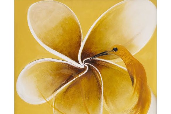Brett Whiteley’s Hummingbird and Frangipani (1986).
