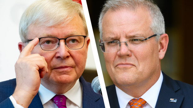 Kevin Rudd says Scott Morrison is unfit to occupy Australia's highest office after the Prime Minister released a promotional Liberal party video spruiking his response to the bushfire crisis, which has been the subject of fierce criticism. 