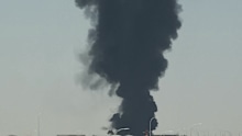 Smoke rises from Riyadh airport after an air strike claimed by Houthi rebels.