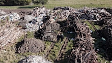 As high as the roof, rubbish as far as the eye can see.