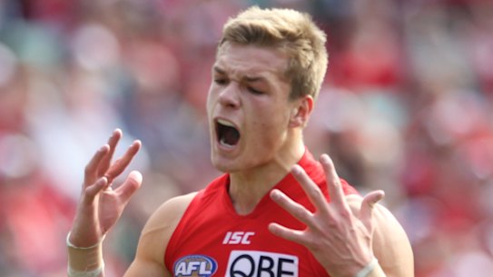 Brandon Jack during his debut season with the Swans in 2013. He was delisted in 2017.