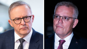 Opposition Leader Anthony Albanese, left, and Prime Minister Scott Morrison have clashed over wages.