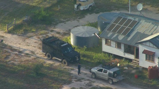 The property in Wieambilla, Queensland, where six people died on Monday night.