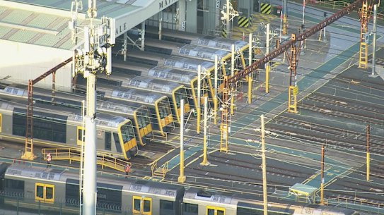 Hurstville depot on Monday morning.