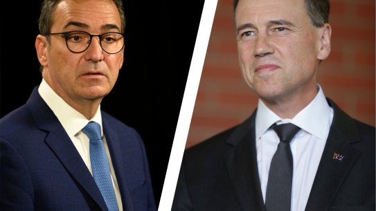 South Australian Premier Steven Marshall and Federal Health Minister Greg Hunt. 