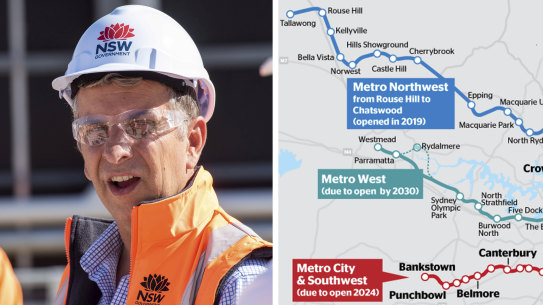 The Berejiklian government has decided against building a train station at Rydalmere, east of Parramatta, as part of its ambitious $20 billion-plus metro line along Sydney's spine, but left open the possibility of constructing one at Pyrmont in the inner city. 