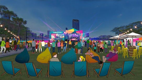 The Brisbane FIFA Women’s World Cup Fan Festival stage will include live bands and streams of matches across Australia and New Zealand.