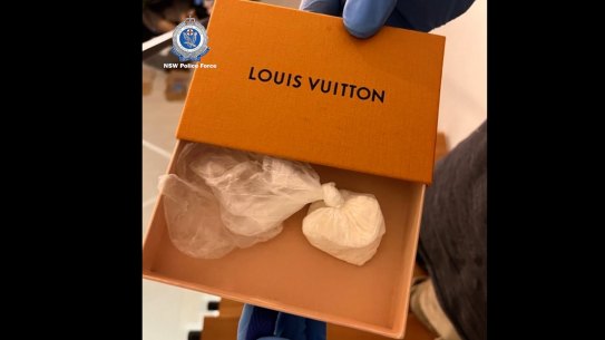 Cocaine hidden in a Louis Vuitton box seized by NSW Police in Strathfield in January this year.