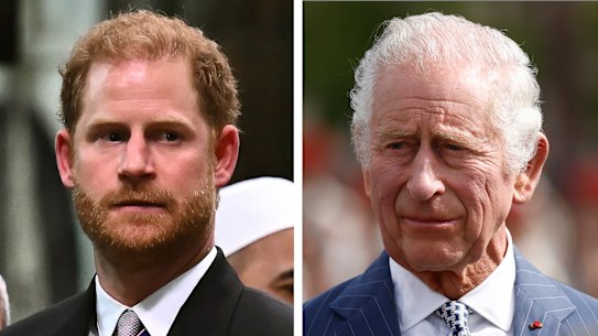 Prince Harry and King Charles III.
