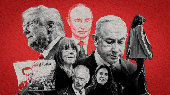 Making news in 2024: Donald Trump, Vladimir Putin, Benjamin Netanyahu, Kamala Harris, Catherine, Princess of Wales, King Charles III, Syria and Gisèle Pelicot.