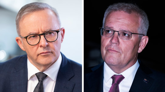 Opposition Leader Anthony Albanese, left, and Prime Minister Scott Morrison have clashed over wages.