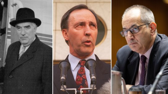 Former prime ministers Robert Menzies and Paul Keating, and Home Affairs secretary Mike Pezzullo.