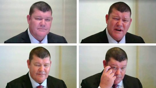 James Packer at the Crown inquiry on Tuesday.