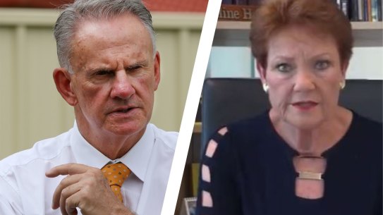 One Nation leader Pauline Hanson, in a video posted to social media responding to a tweet from Mark Latham.