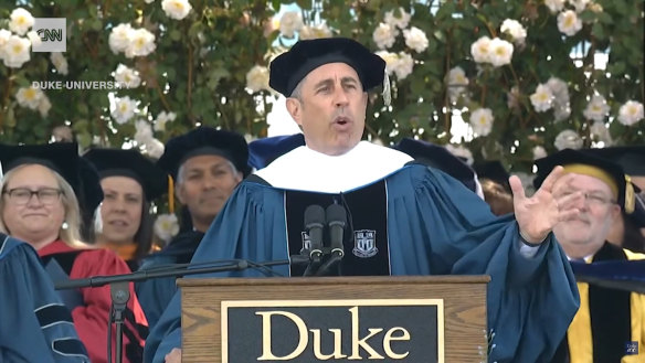 Comedian Jerry Seinfeld commencement ceremony at Duke University. 