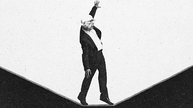 Peter Dutton is walking an election tightrope. Graphic: Marija Ercegovac