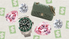 Some of the luxury goods up for grabs in the Plutus auction.