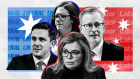 Staffers, clockwise from left: Andrew Hirst (Liberal Party), Nicole Chant (Liberal Party), Tim Gartrell (Labor) and Dee Madigan (Labor). 