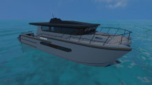 The first boat in production by Sam Beck’s KARVE Marine.