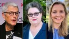 Australia’s coronavirus commissioners (from left) Robyn Kruk, Professor Catherine Bennett and Angela Jackson.
