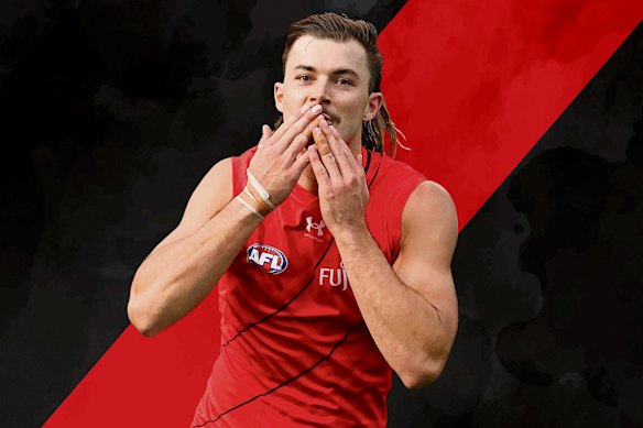 Ruckman Sam Draper’s competitiveness has set the tone for many of Essendon’s best performances this season.