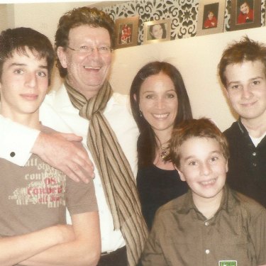 Red Symons with then-wife Elly and their three sons, from left, Raphael, Joel and Samuel, in 2005.
