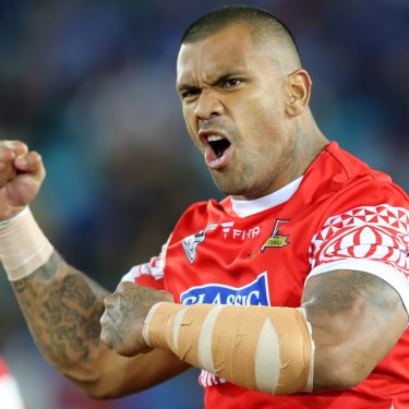 Feared: Manu Ma'u playing for Tonga.