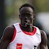 Gout Gout and Lachlan Kennedy in the back markers’ race after missing the Stawell Gift final.