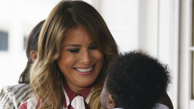 Melania Trump, in Africa (and far from Washington), seems at ease