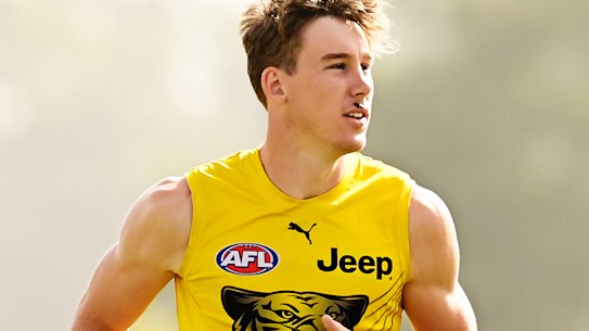 Richmond's Tom Lynch at training on Thursday.