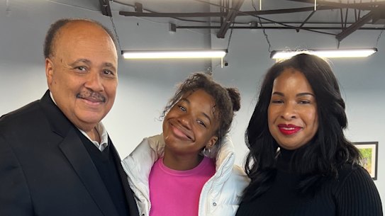 Martin Luther King III, daughter Yolanda; and wife Arndrea Waters King.