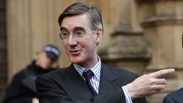 Pro-Brexit, Conservative lawmaker Jacob Rees-Mogg.