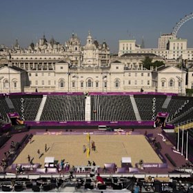 Beach volleyball in London in 2012.