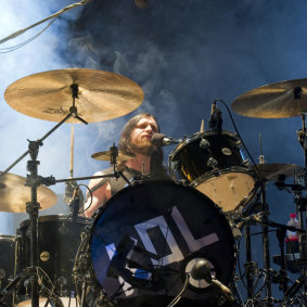 Nathan Followill on stage with Kings of Leon in 2017.