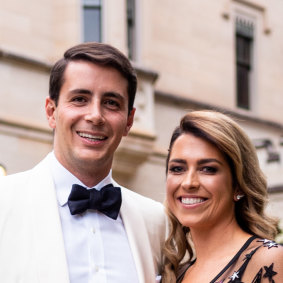 Anthony Tzaneros and Poppy O’Neil Tzaneros pictured at the Darling Point mansion Swifts in 2019.